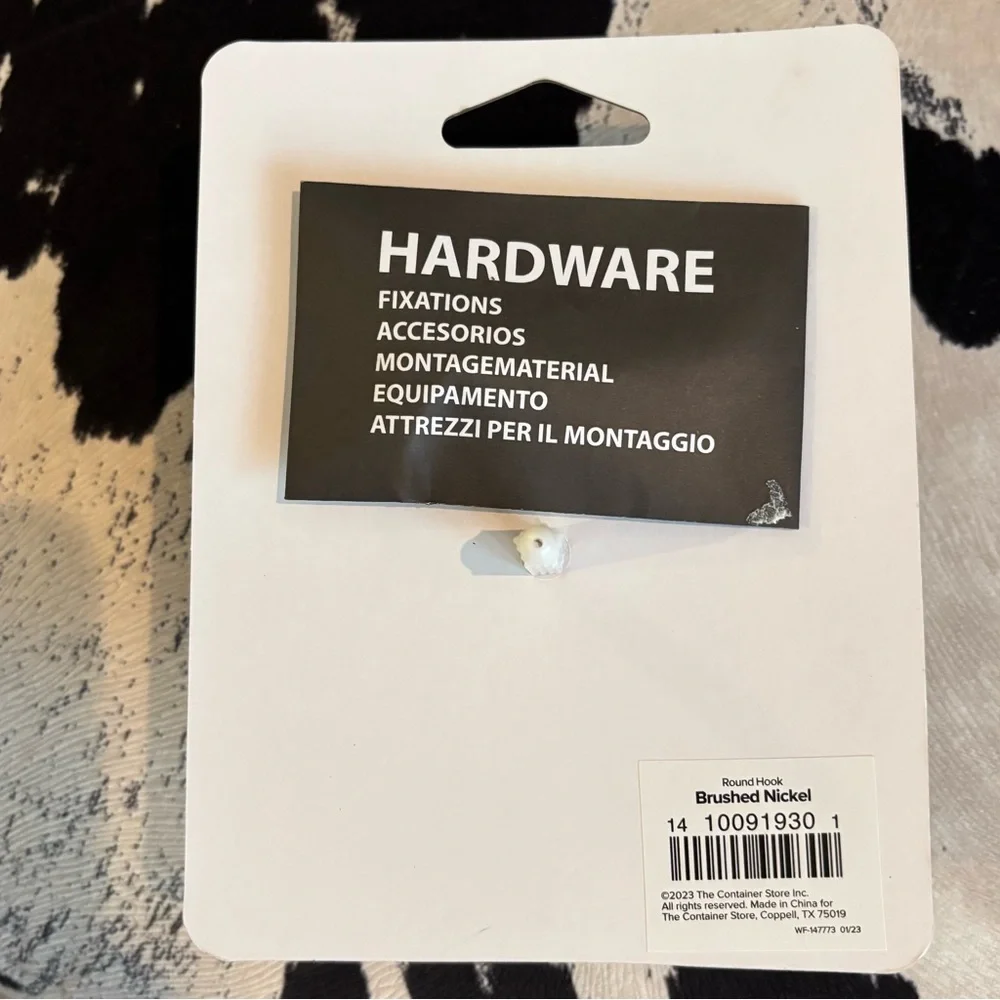 NWT The Container Store Brushed Nickel Oversized Hook